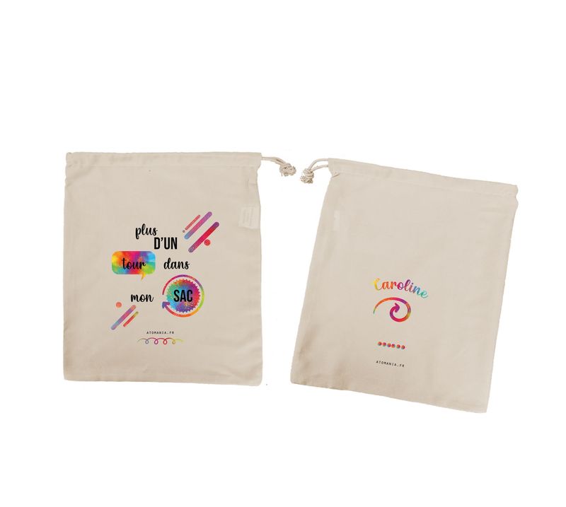 ? Sac à Vrac Personnalisé "Plus d’un tour dans mon sac !" ✨ – Prénom au choix, Design Coloré