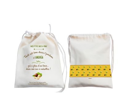 ? Sac à Vrac Personnalisé "Tout est bon dans l’pochon !" ? – Prénom au choix, Design Automnal, Fait Main en France ??
