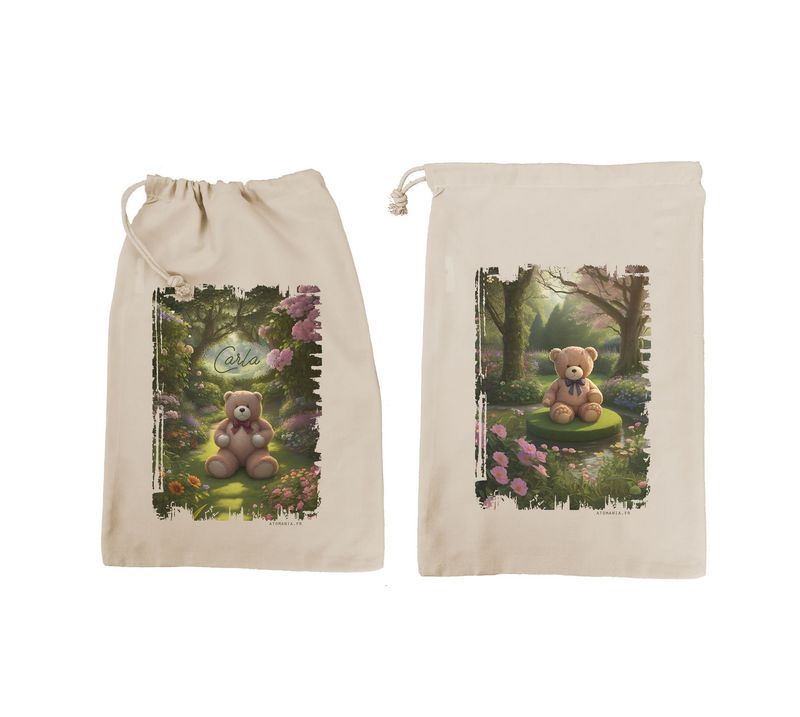 Sac Personnalisé Atomania « Des Nounours au Jardin » ?? – Design Enchanteur & Fabrication Artisanale Française ??