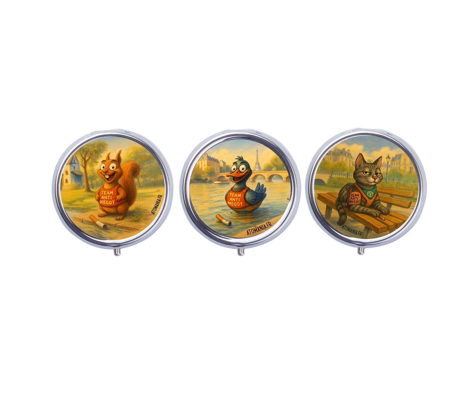 ? Lot de 3 Cendriers de Poche – Team Urbaine Anti-Mégots ?️??