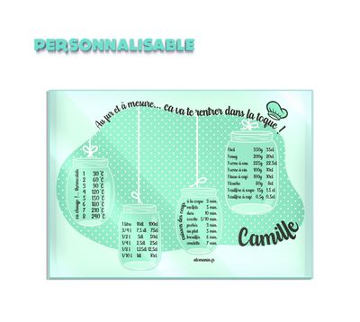 Au fur et à mesure, ça va te rentrer dans la toque ! Planche à découper personnalisable Atomania