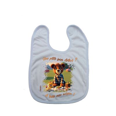 Bavoir Personnalisé "Une petite faim mon ourson ?" – Le Pique-Nique de Bébé n’a Jamais Été Aussi Mignon ! ?