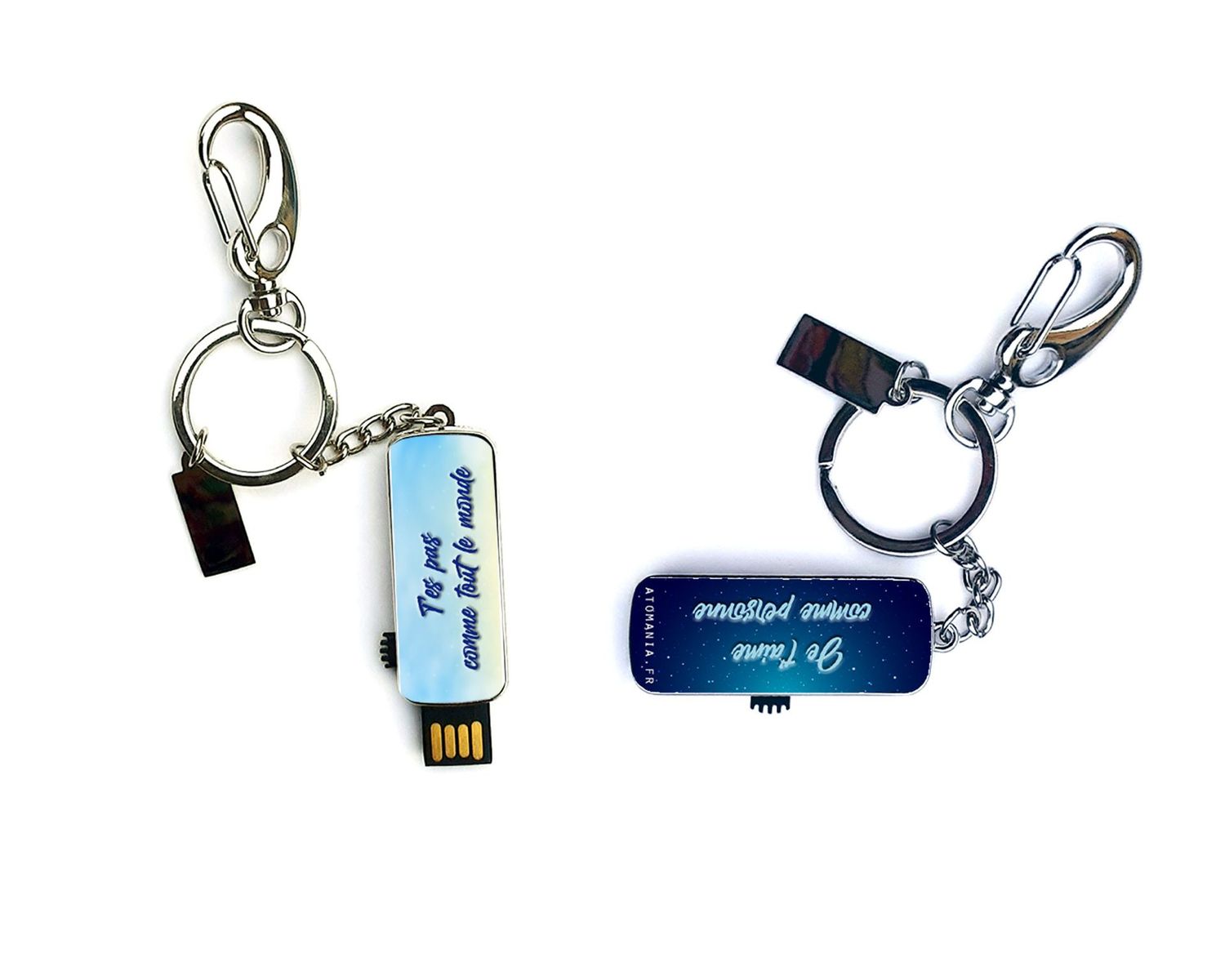 Clé USB porte-clé personnalisée – « T’es pas comme tout le monde, je t’aime comme personne » ?