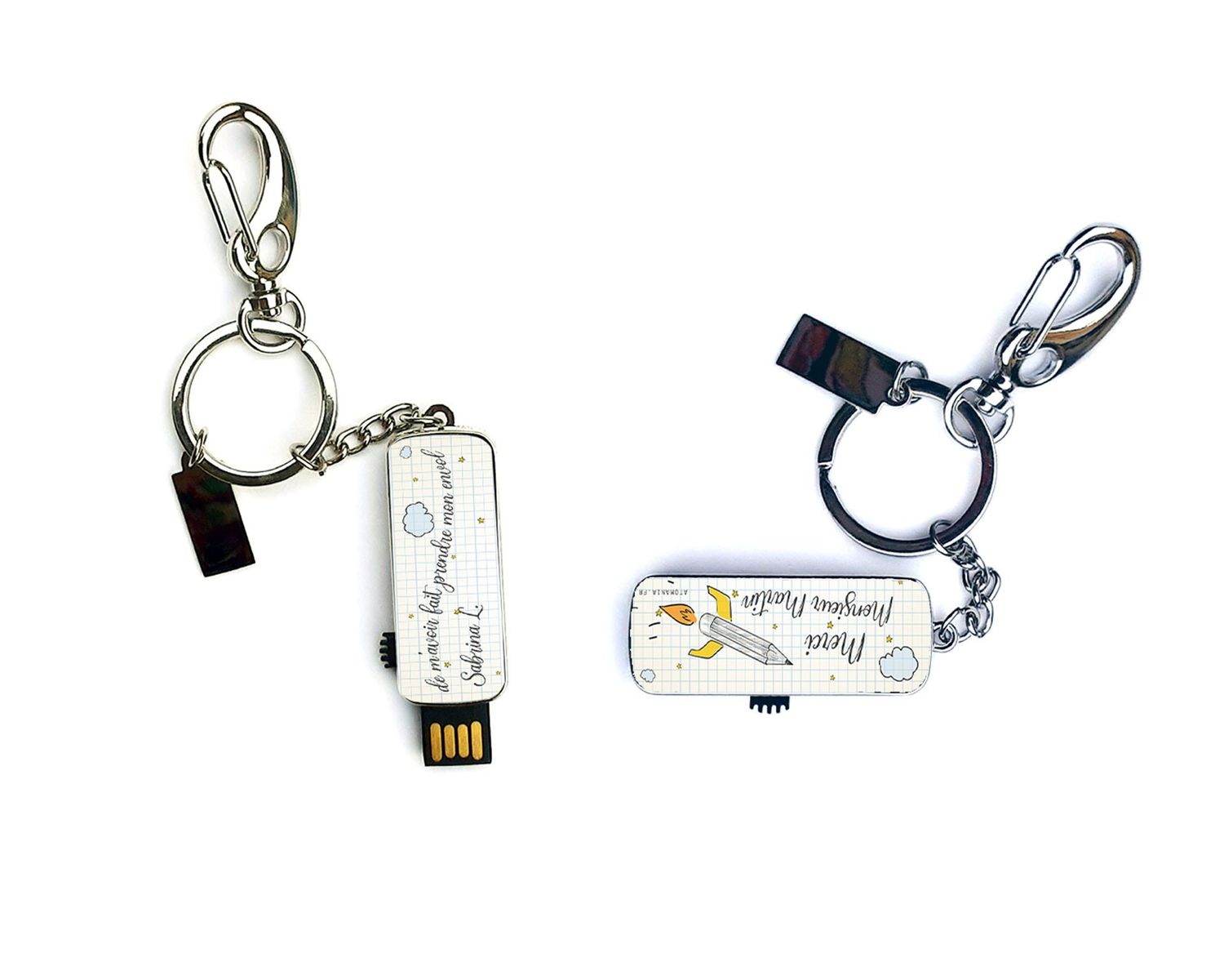 Clé USB Porte-clé personnalisable « Merci pour cette année » ✏️?