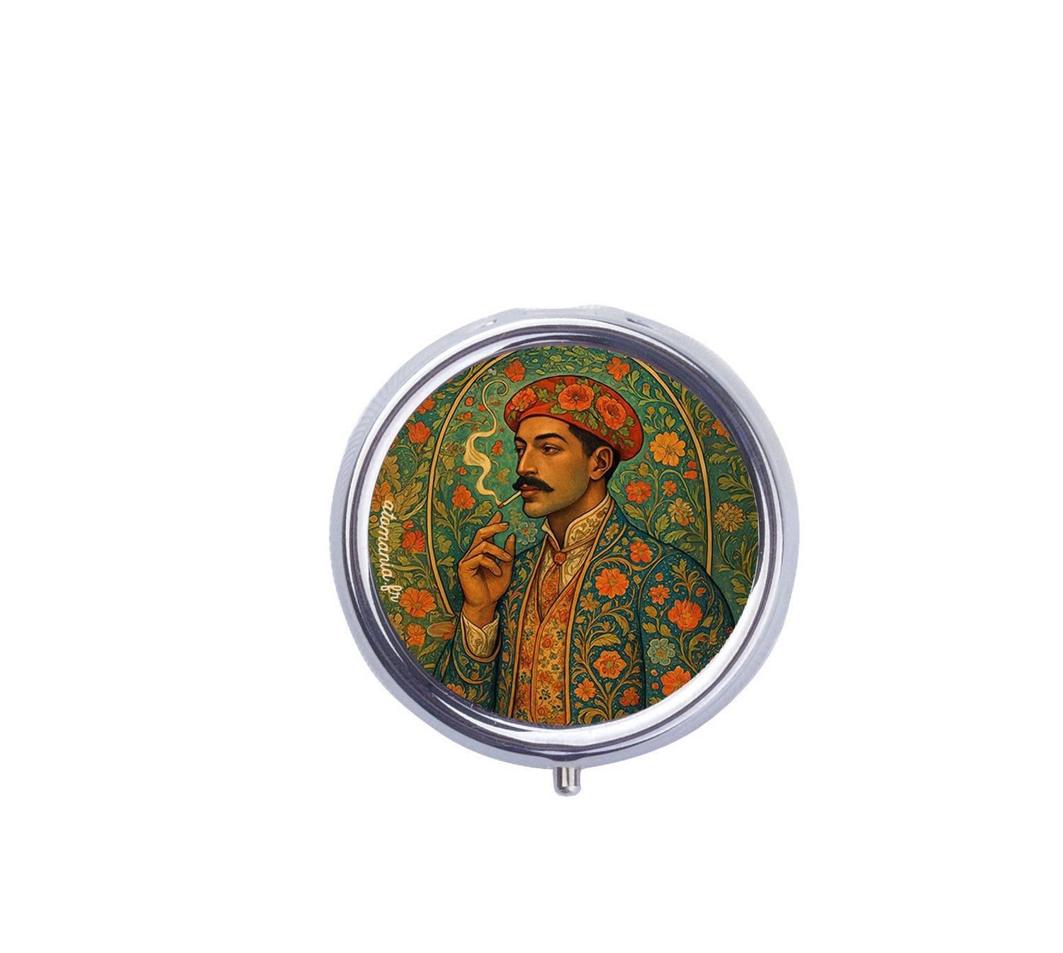 ? Cendrier de Poche Art Nouveau – Élégance Maghrébine Fleurie ?