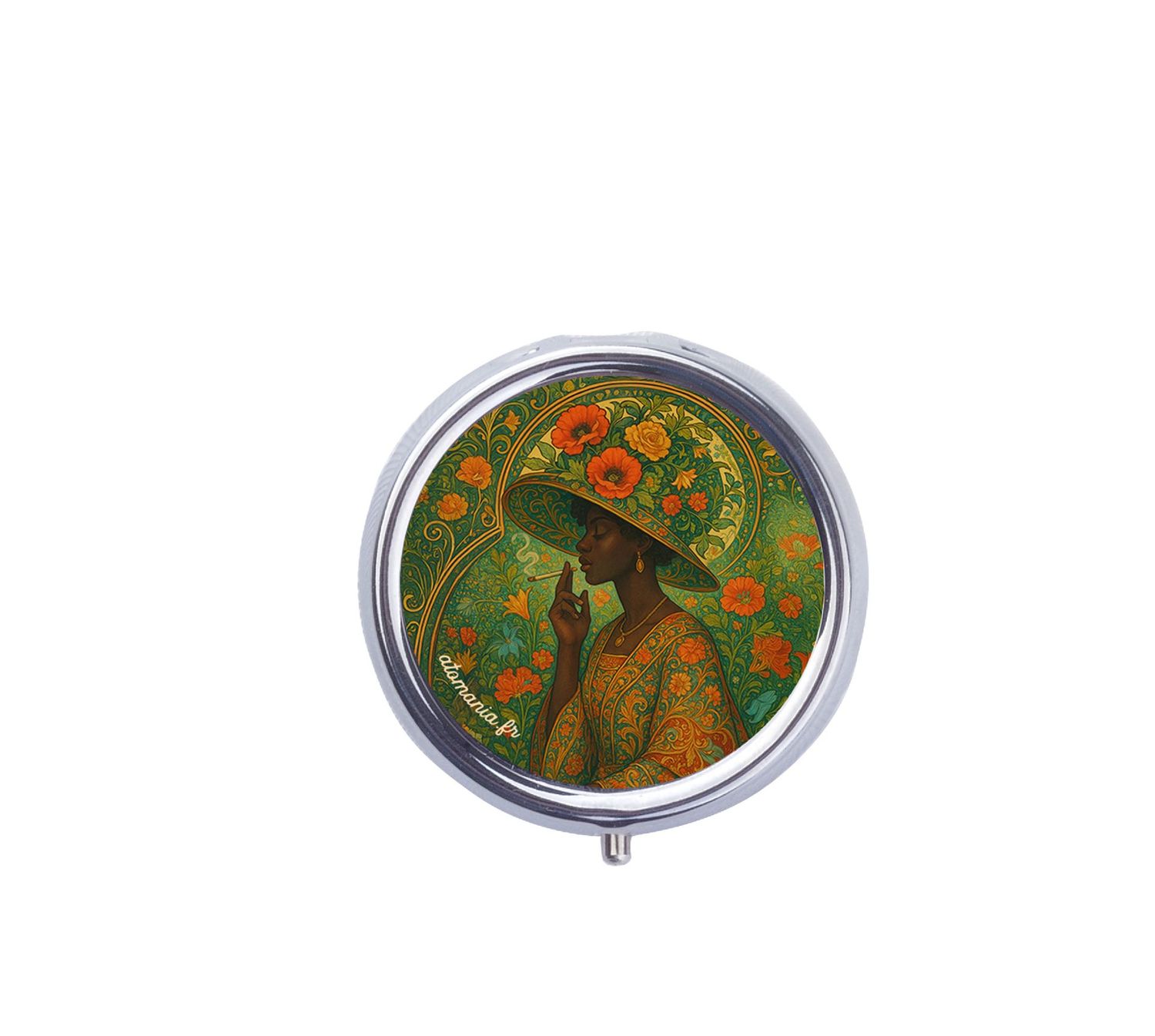 ? Cendrier de Poche Art Nouveau – Élégance Africaine & Harmonie Fleurie ?