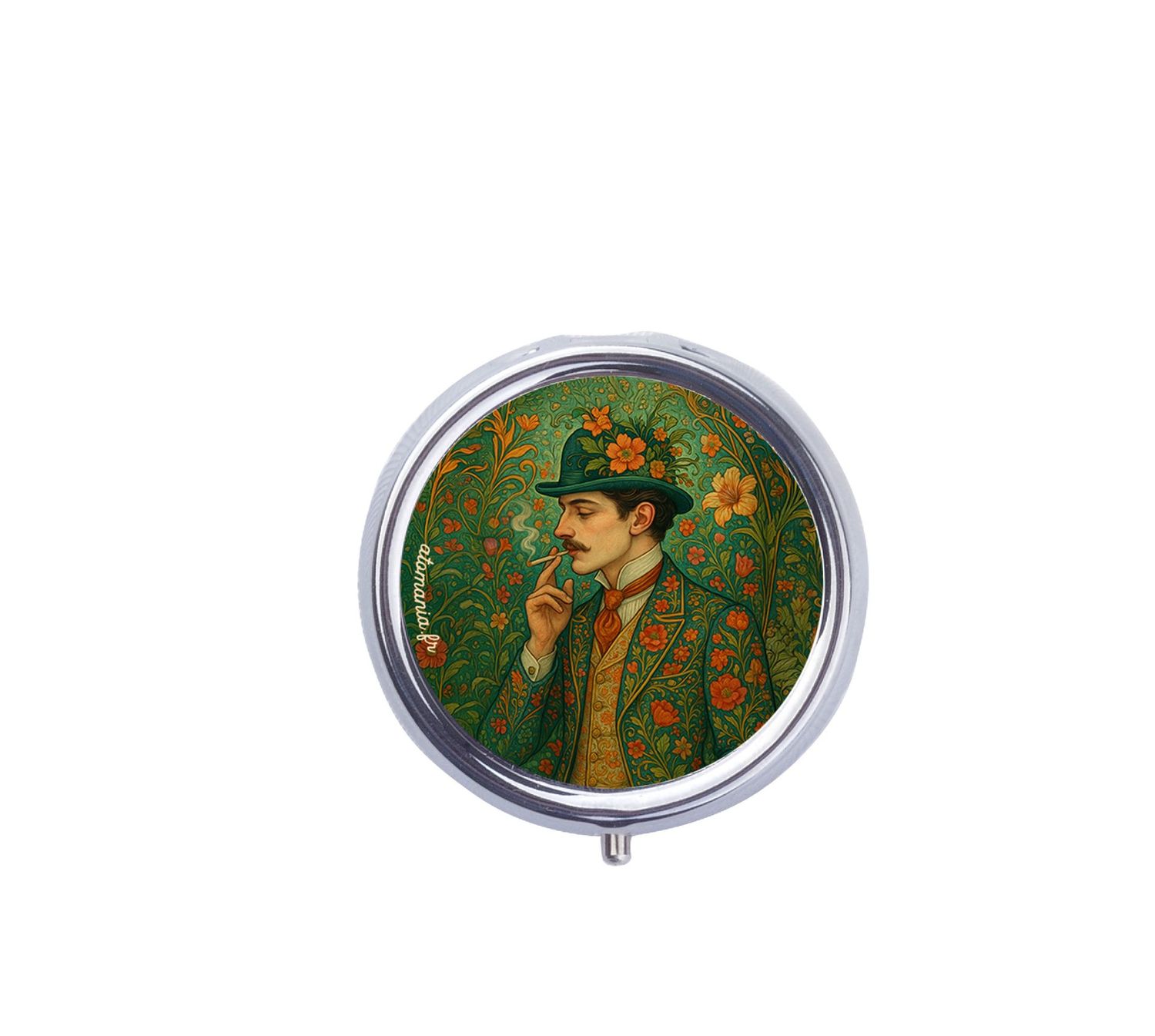 ? Cendrier de Poche Art Nouveau – Élégance Fleurie au Masculin ?