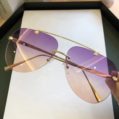 lightweight rimless colored sunglasses