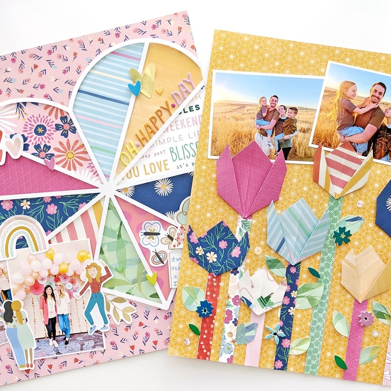 Layouts Virtual Class: Backed Heart Cut File &amp; Origami Tulips