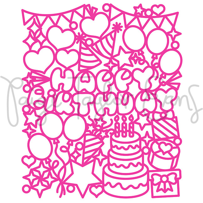 Happy Birthday Scene Digital Cut File