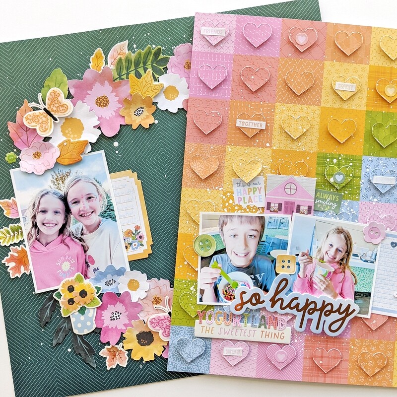 Layouts Virtual Class: Floral Wreath &amp; Tone-on-Tone Hearts