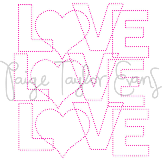 Love Love Love for Stitching Digital Cut File