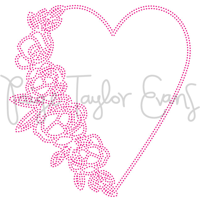 Flower Heart for Stitching Digital Cut File