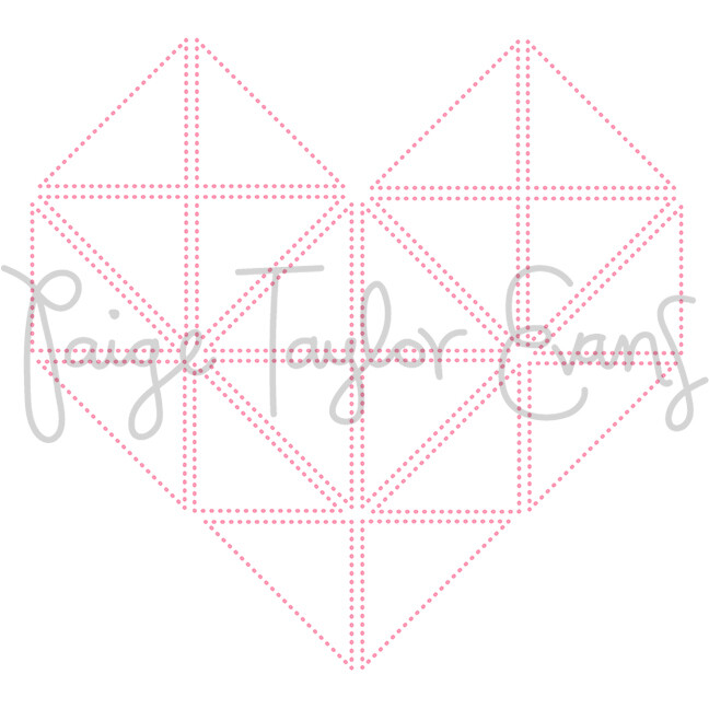 Heart Quilt for Stitching Digital Cut File