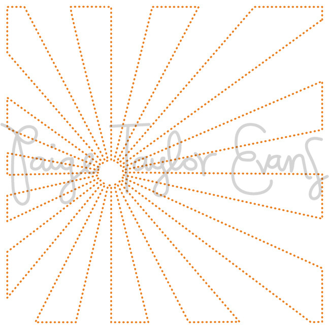 Sunburst for Stitching Digital Cut File