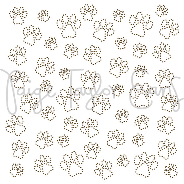 Paw Prints for Stitching Digital Cut File
