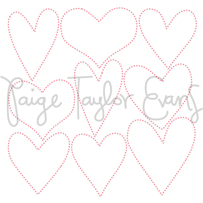9 Hearts for Stitching Digital Cut File
