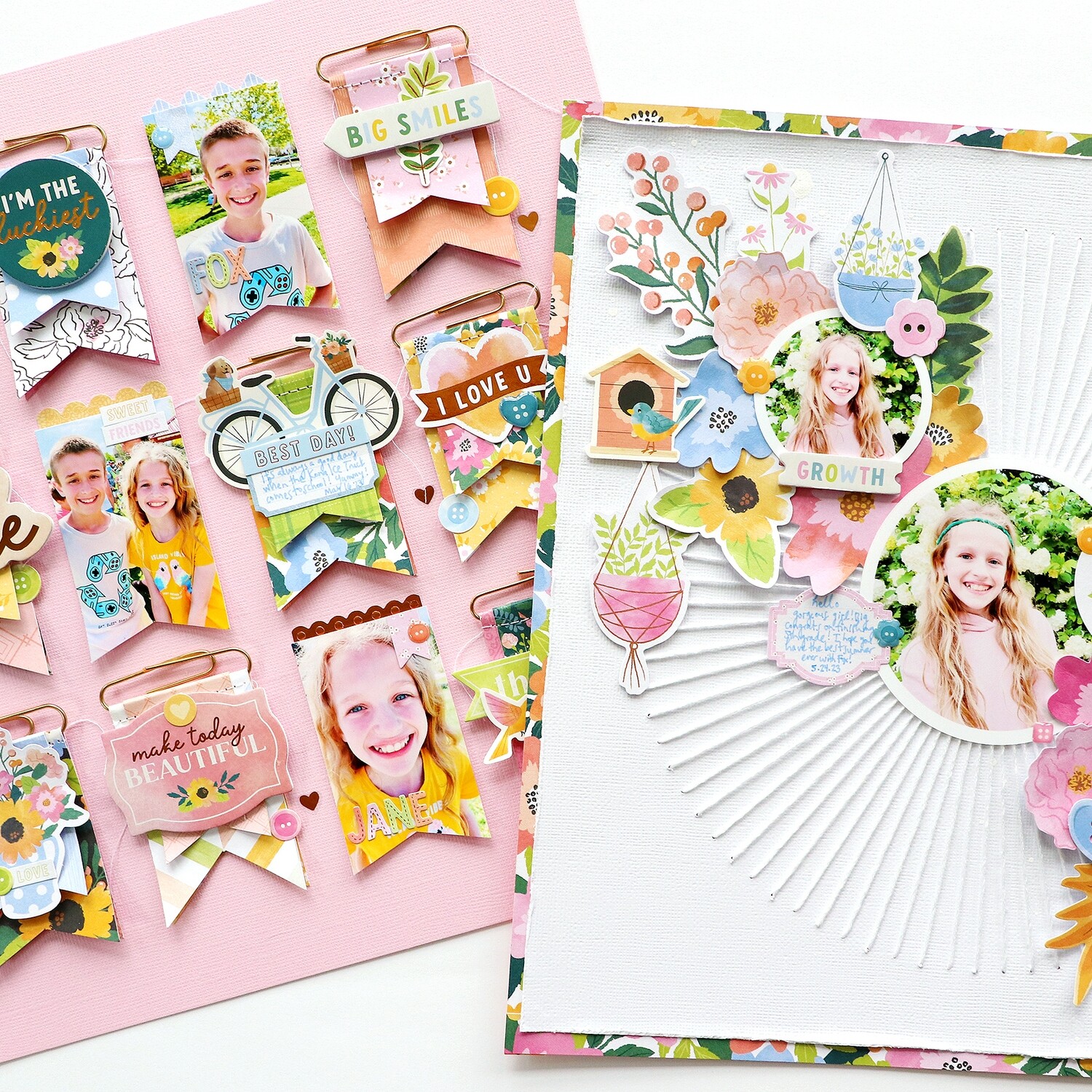 Layouts Virtual Class: Stitched Circle &amp; Paperclip Pennants
