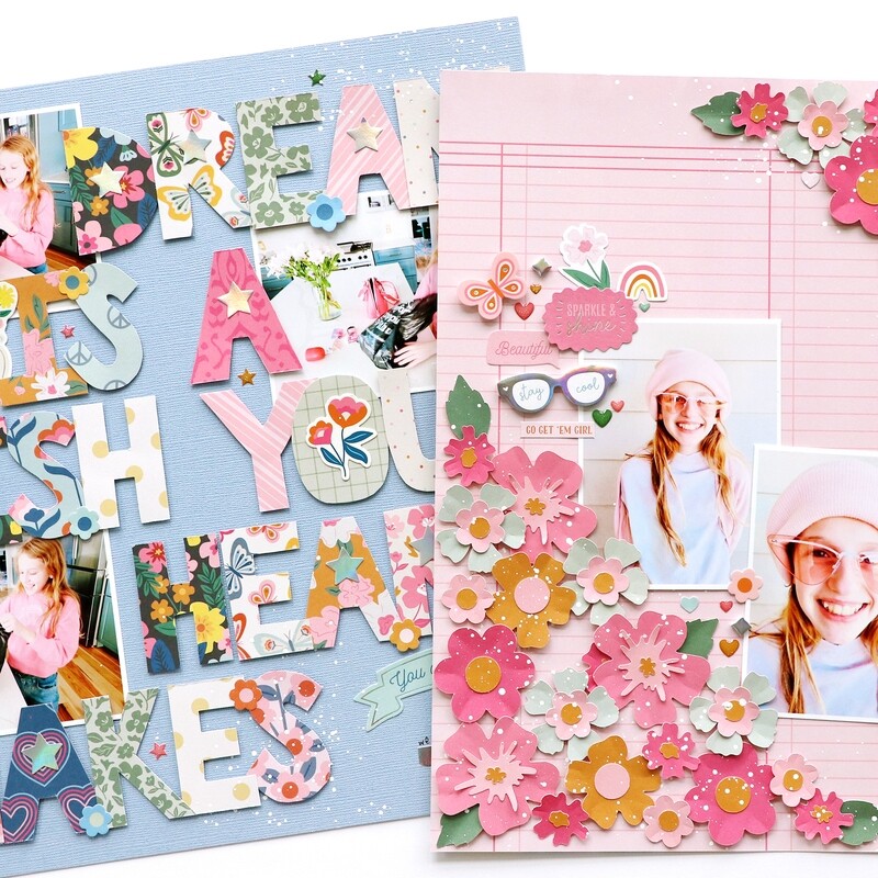 Layouts Virtual Class: Die Cut Flowers &amp; Hand Cut Letters