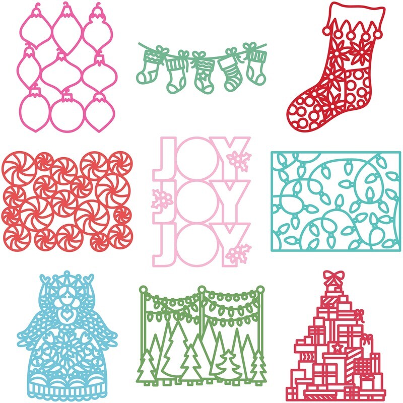9 Christmas Card Cut Files