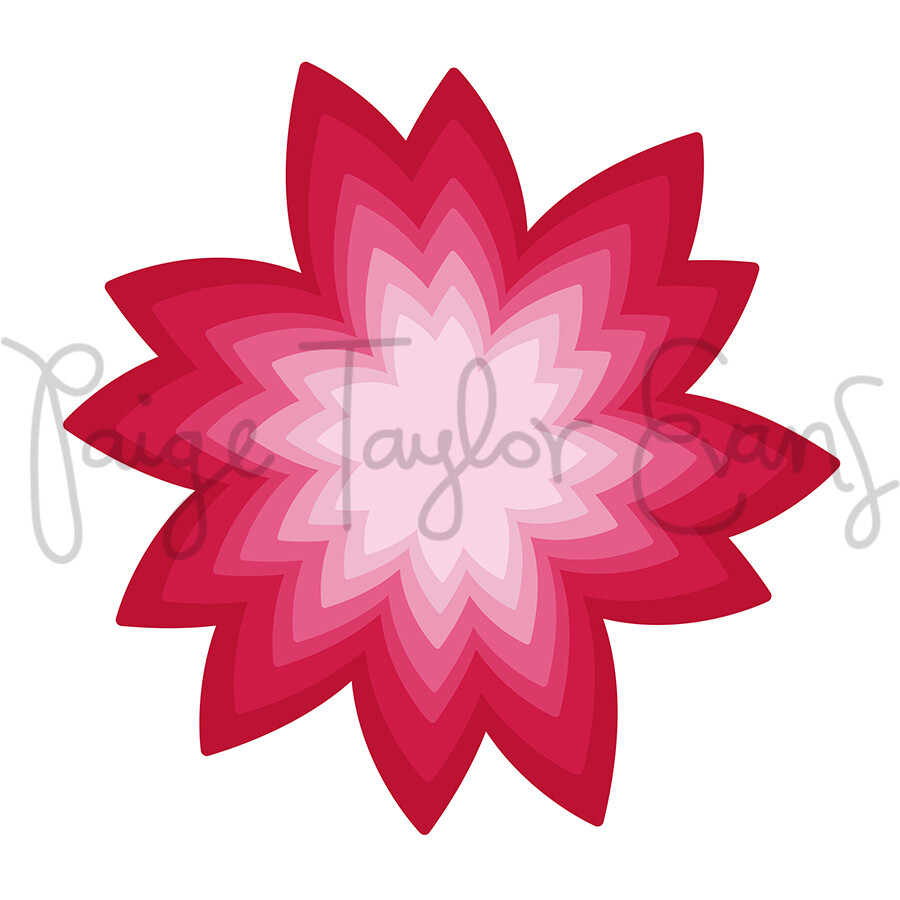 Layered Poinsettia Digital Cut File