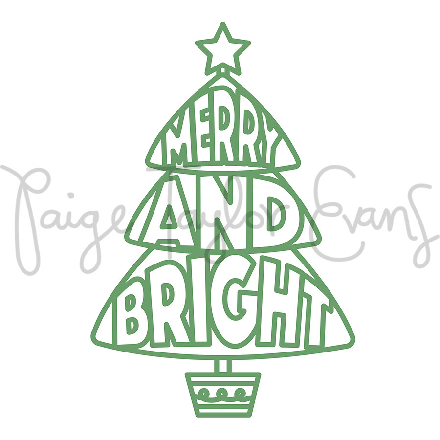 Merry and Bright Digital Cut File