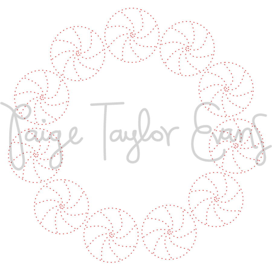 Peppermints Wreath for Stitching Digital Cut File