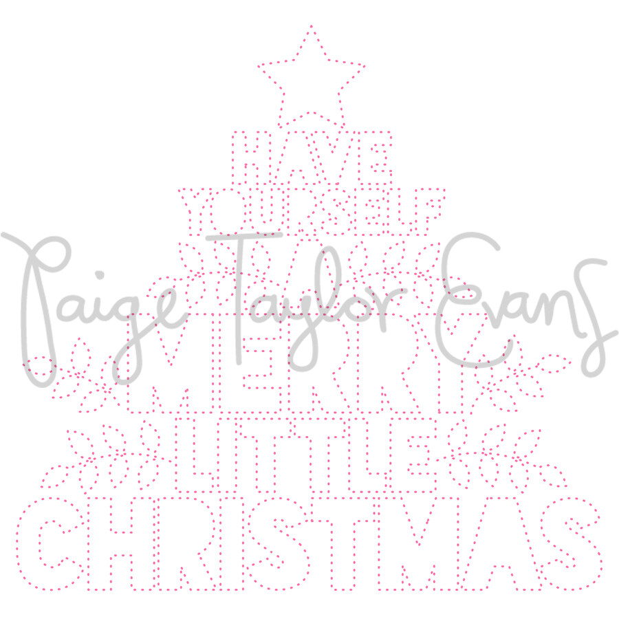 Merry Little Christmas for Stitching Digital Cut File