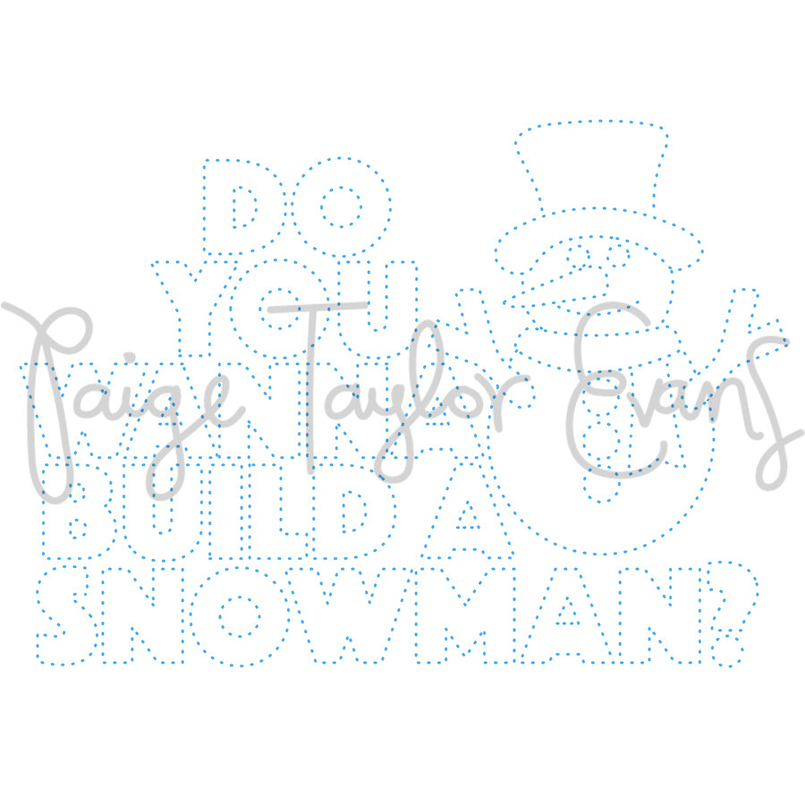 Snowman for Stitching Digital Cut File