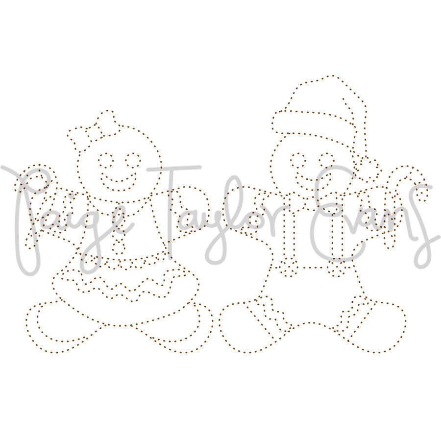 Gingerbread Cookies for Stitching Digital Cut File