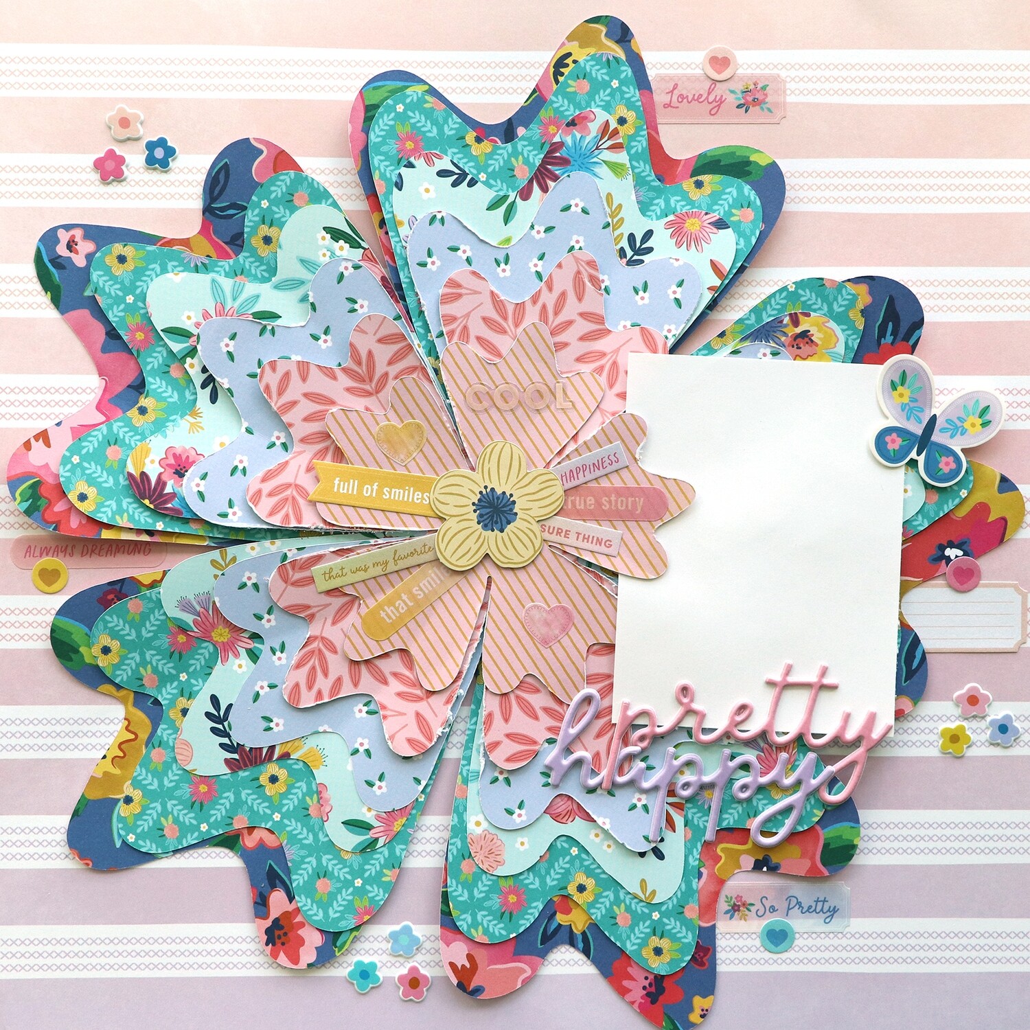 Pre-Made Layered Flower Layout by Paige Evans