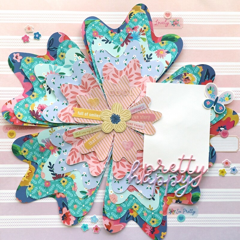 Pre-Made Layered Flower Layout by Paige Evans
