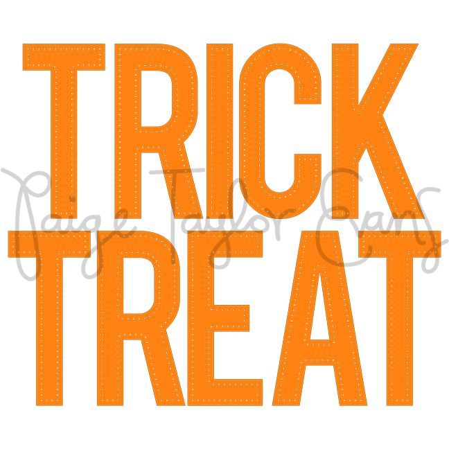 Trick or Treat Title with Stitching Holes Digital Cut File