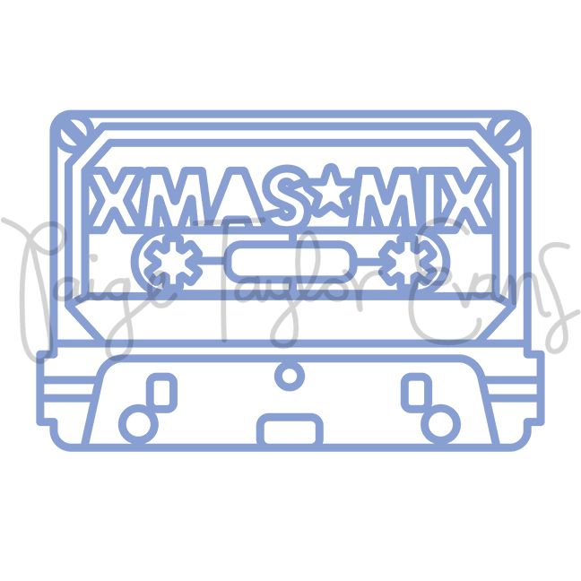 Xmas Mix Cassette Tape Digital Cut File
