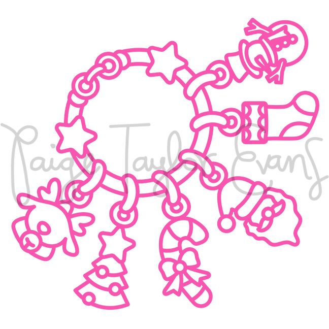 Christmas Charm Bracelet Digital Cut File
