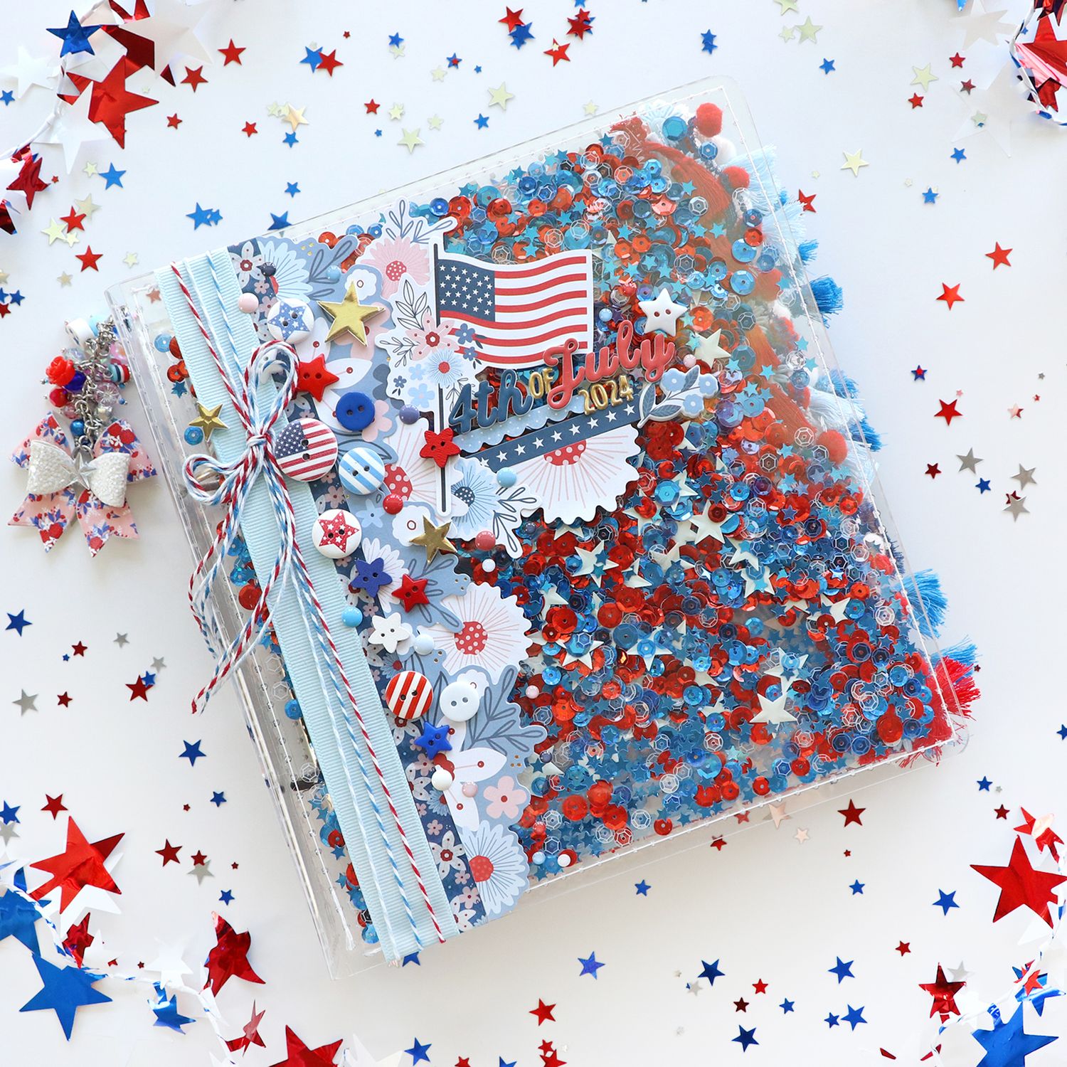 4th of July 6x8 Scrapbook Album Virtual Class 2024