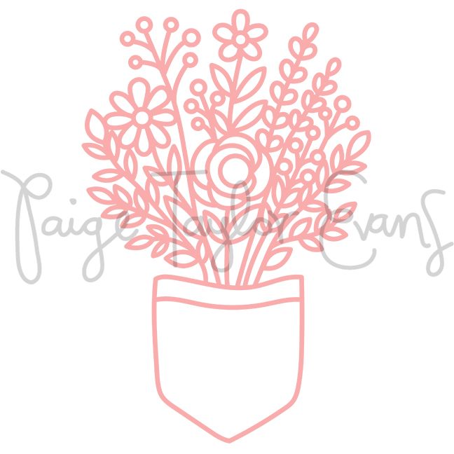Pocket Full of Flowers Digital Cut File