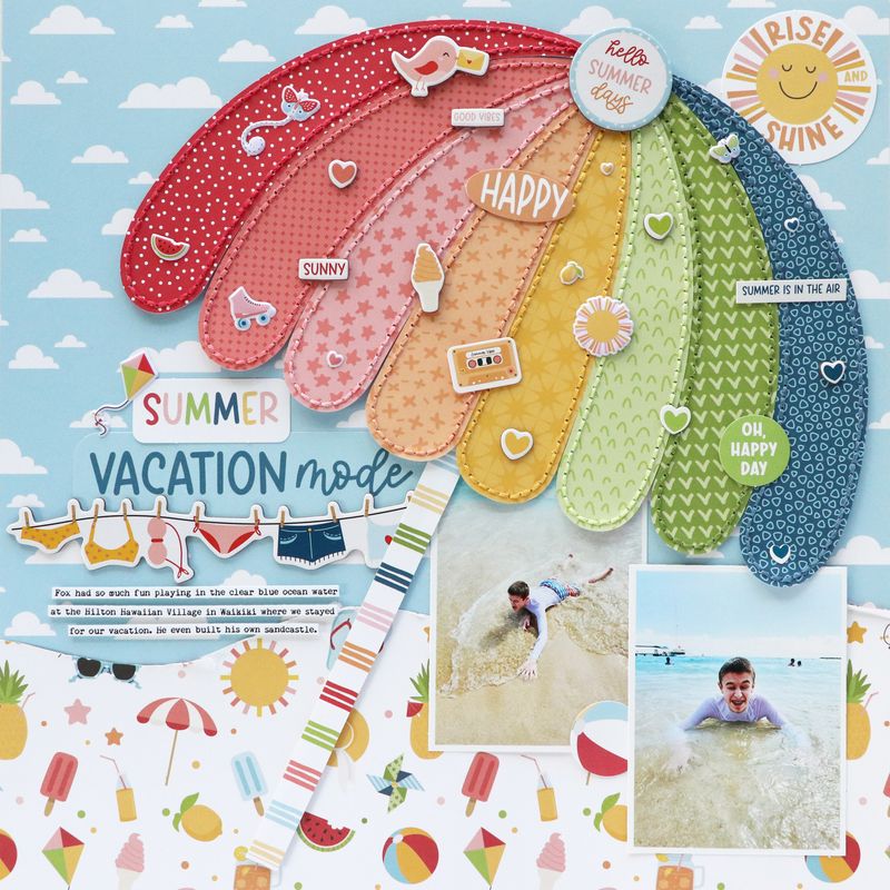 Umbrella with Stitching Holes Digital Cut File