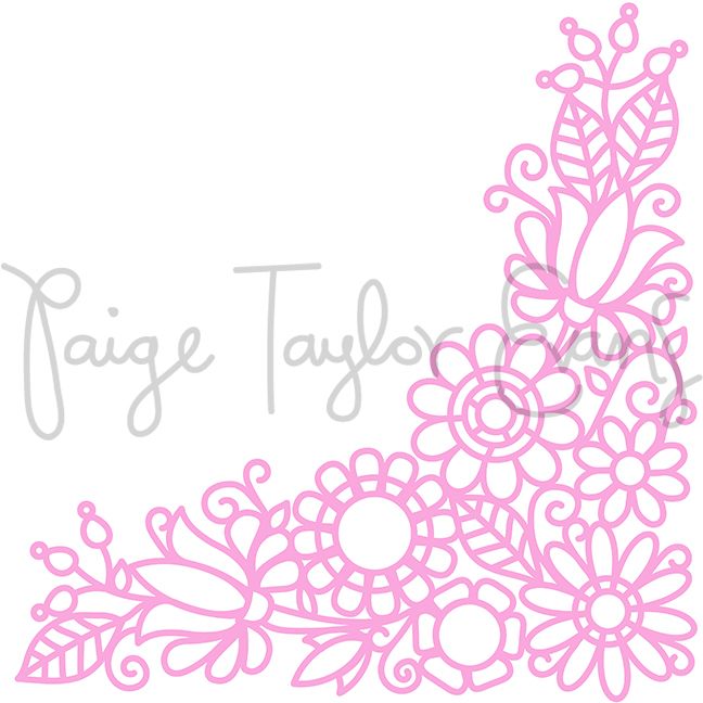 Flower Corner Digital Cut File