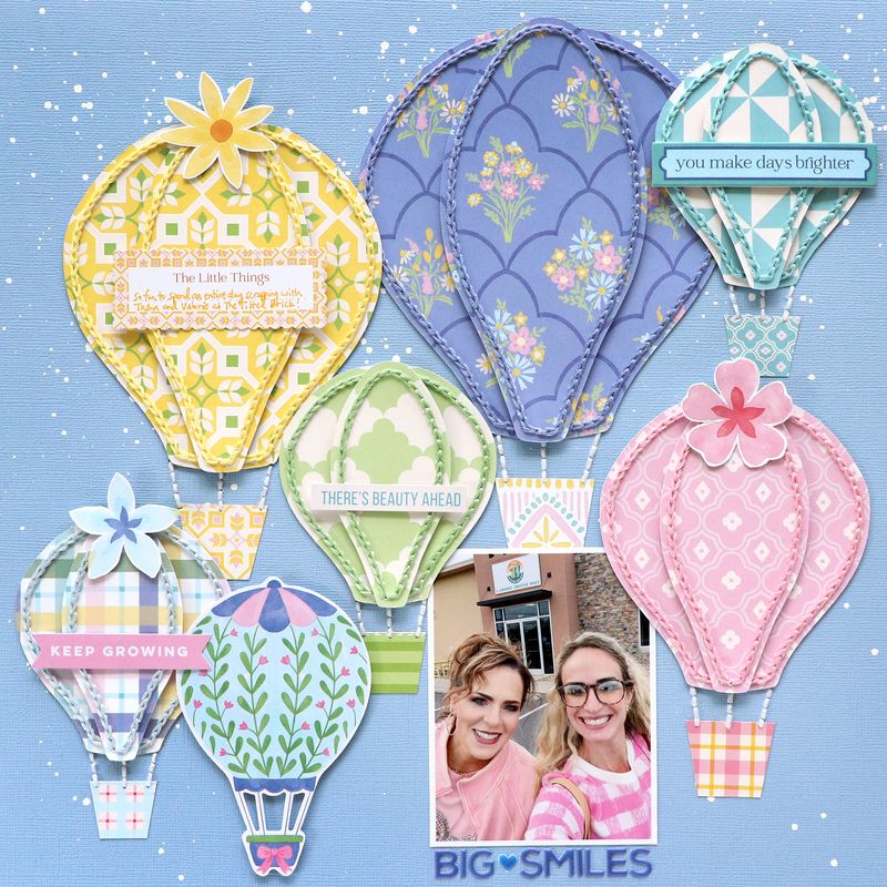 Hot Air Balloons for Stitching Digital Cut File