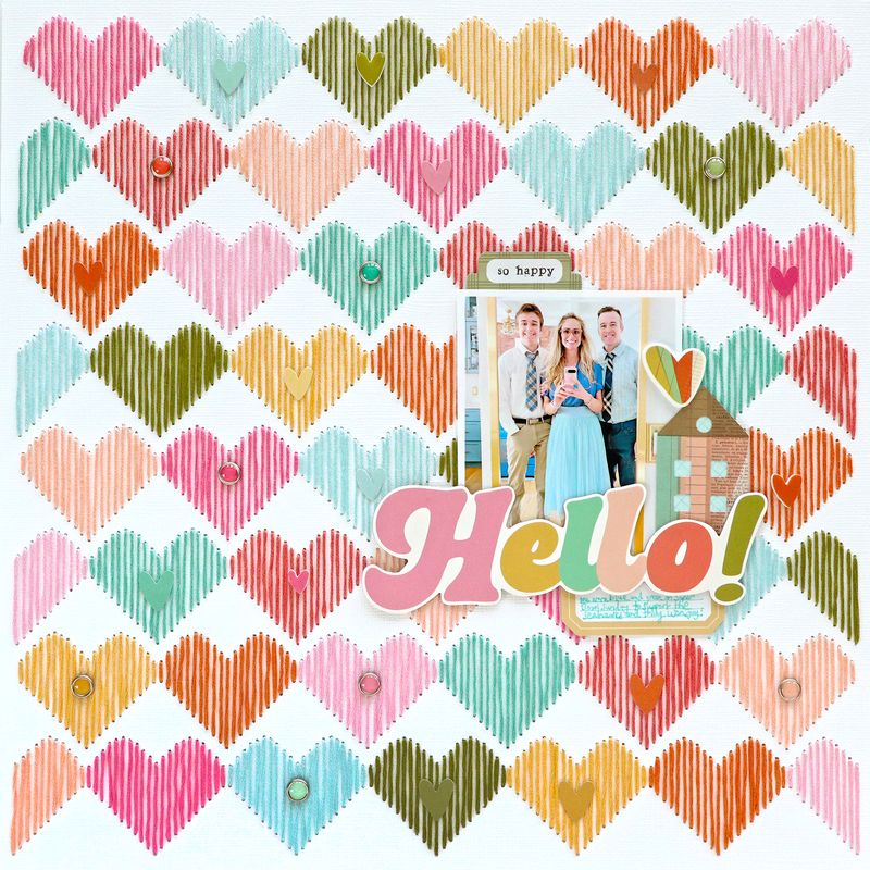 Heart Background for Stitching Digital Cut File