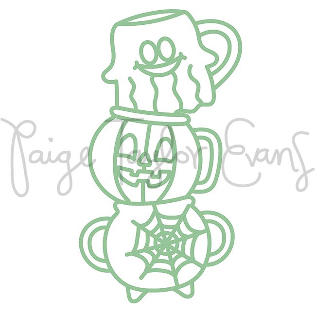Halloween Mugs Digital Cut File