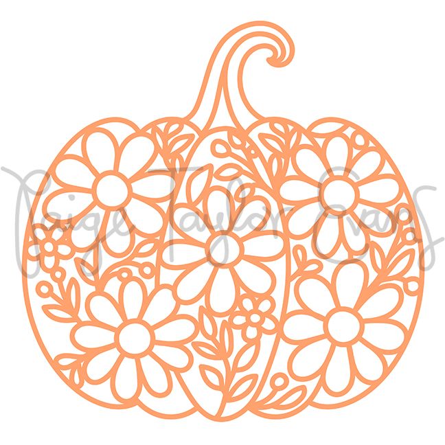 Floral Pumpkin Digital Cut File