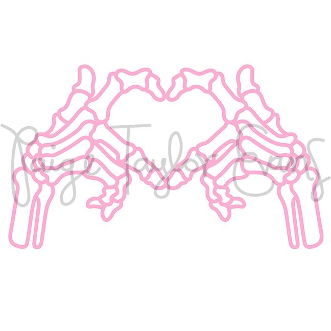 Skeleton Heart Hands Digital Cut File