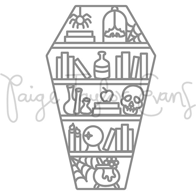 Coffin Bookshelf Digital Cut File