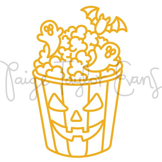 Halloween Popcorn Digital Cut File