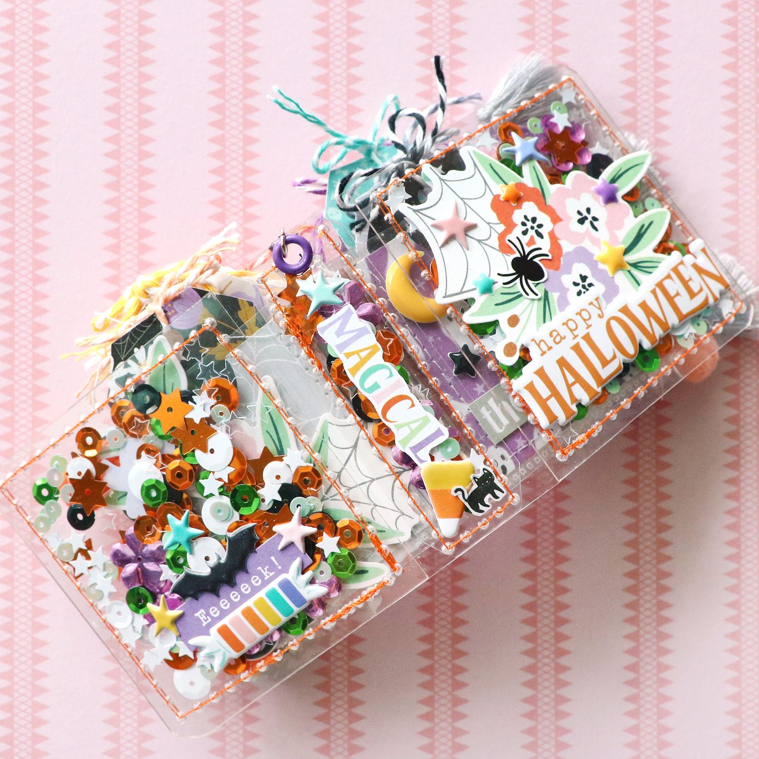 Halloween Micro Sequin Mini Album Kit &amp; Class PDF
