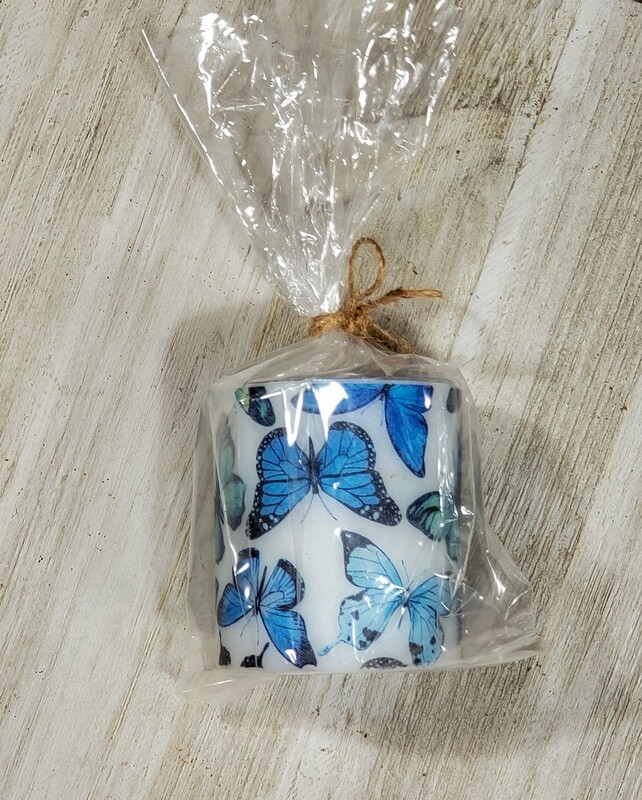 Blue Butterfly Candle