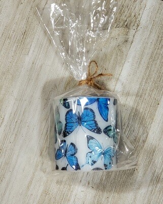 Blue Butterfly Candle