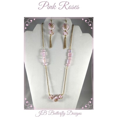Pink Rose Jewelry Set
